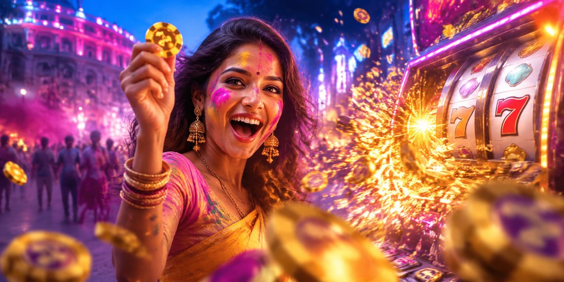Players enjoying slots game at Holi festival in Connaught Place, Delhi